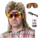 ByouByou Mullet Wigs for Men 80s Style Costumes Fancy Party Accessory Cosplay Wig Joe Dirt Emo Wig Halloween Men x (Blonde)