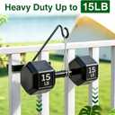 17-Inch Deck Bird Feeder Hanger for Railing, Outdoor Decor Plant Hanger, Balcony Railing Hook - 15LB Capacity - for Hanging Plants, Bird Feeders, Lanterns, Wind Chimes