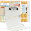 Clipboards Nursing Clipboard Trifold Foldable, 3 Layers Aluminum Nurse Clipboards with Nursing Edition Cheat Sheets Folding Pocket Size for Students, Nurses and Doctors (Light G)