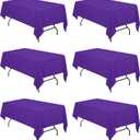 BRILLMAX 6 Pack Purple Tablecloths 60 x 102 Inch for 6ft Rectangle Tables - 150 GSM Polyester Fabric, 15" Standard Drop, Water, Stain & Wrinkle Resistant Cloth Cover for Wedding Dining Buffet
