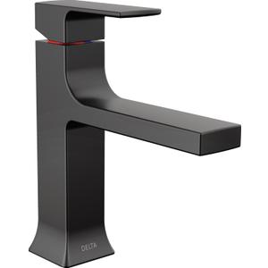 Delta Velum Matte Black Bathroom Faucet 1 Hole, Single Hole Bathroom Sink Faucet for Vanity, Metal Push-Pop Drain Assembly, Matte Black 537-BLMPU-DST