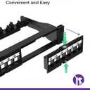 VCE Cat6 Patch Panel 24 Port, 1U Blank Removable Panel with Adjustable Rear Cable Management Bar for RJ45, HDMI, Coax, Speaker Keystones, 19 inch, 1 Pack