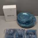 Rubtlamp 180Pcs Blue Glitter Dinnerware Set(30 Guests), Blue Plastic Plate With Gitter Disposable Silverware, Gitter Plate Set Include 30Dinner Platos, 30Dessert Platos, 90Cutlerys, 30Cups for Party