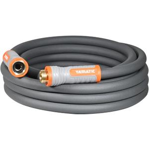 YAMATIC Short Garden Hose 5/8 in x 20 ft with Swivel Handle, Super Flexible Leader Hose, All-weather, Lightweight, Burst 600 PSI, Gray