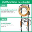 TomCare Garden Hose Holder Upgraded Water Hose Holder Heavy Duty 4 Spikes Hose Hanger Holds 160 Feet Hoses Stable Freestanding Hose Storage Organizer for Outside Yard