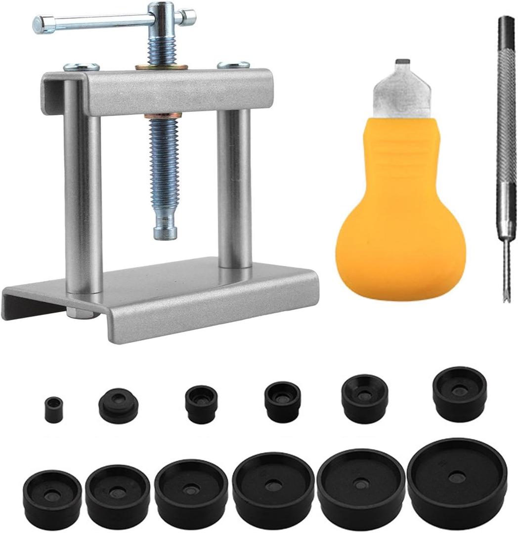 Watch Press Tool Set, Watch Back Case Closer for Closing The Cover, Watches Back Remover Battery Replacement Repair Kit with Round Dials 16 to 50mm (Multi)