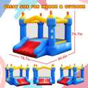 Inflatable Bounce House for Kids: Toddler Bouncy House with Slide for Indoor & Outdoor Backyard Birthday Party - Portable Small Bouncy Castle with Blower, Storage Bag and Stakes for Kids 3-6