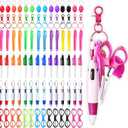 84 Pcs Badge Reel Pen Nurse Badge Pen Tool Accessories Mini Highlighter Set with Mini Highlighter Folding Scissors Retractable Neon for Nurse(Multicolor)