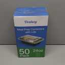 50 Pack (100-Piece) 24 oz Meal Prep Containers Reusable with Lids, Sturdy Leakproof & Food Safe, Microwave, Freezer, Dishwasher Safe Prep Containers, To Go Take Out Plastic Food Storage