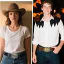 Leather Western Belts for Woman Men - Bull Buckle, Cowboy Cowgirl Country Embossed Belt for Jeans Women Mens Gifts (for 30"-34" waist)