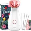 Colorfarm Facial Steamer Nano Ionic: Face Steamer Deep Cleaning Unclogs Pores (Rose)