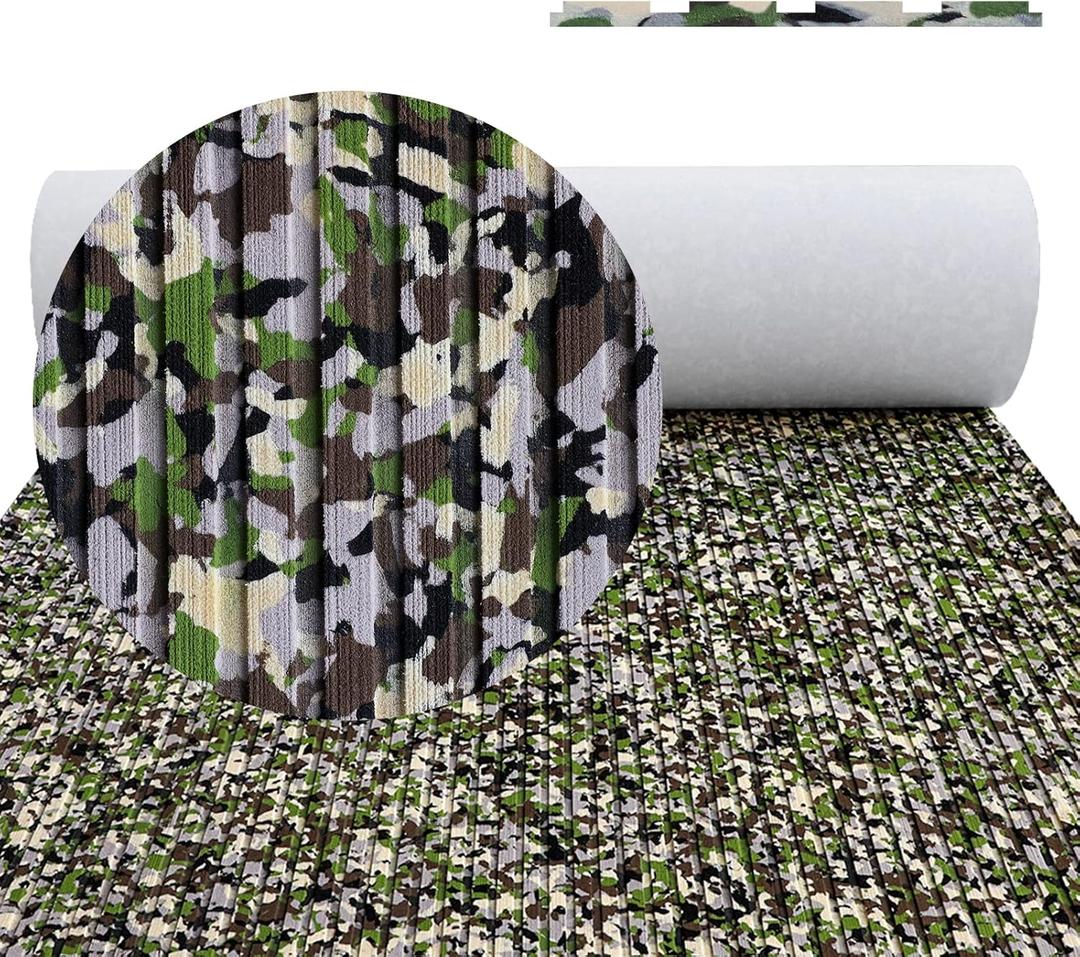 Boat Flooring EVA Foam Boat Decking Camo 94"x45"/35"/23" Non-Slip Boat Mat Self-Adhesive Foam Boat Deck Flooring Carpet Mat Rolls for Kayak Deck Boat Yacht Flooring Motorboat (47.3x16.2"-5.4sqft, Camo Jungle)