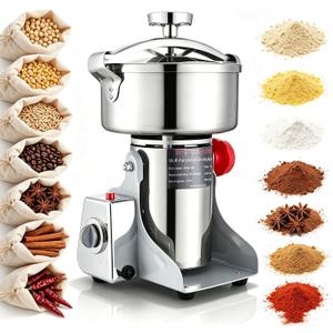 BI-DTOOL Electric Grain Mill Grinder 2800W Dry Material Grinding Machine 1000g Stainless Steel Pulverizer 36000r/min High-speed Grain Mill 270° swingable Superfine powder for Home and Commercial 1000g