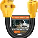 Tellegloww 6-50P to 6-20/15R or 5-20/15R Welder EV Adapter Cord Compatible with NEMA 50 Amp 3 Prong 240V to 20/15 Amp 3 Prong 240V 6-20/15R or 5-20/15R T Blade for Welder EV Charger, 12 AWG, 1FT