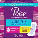 Poise Ultra Thin Incontinence Pads & Postpartum Incontinence Pads, 5 Drop Maximum Absorbency, Long Length, 36 Count