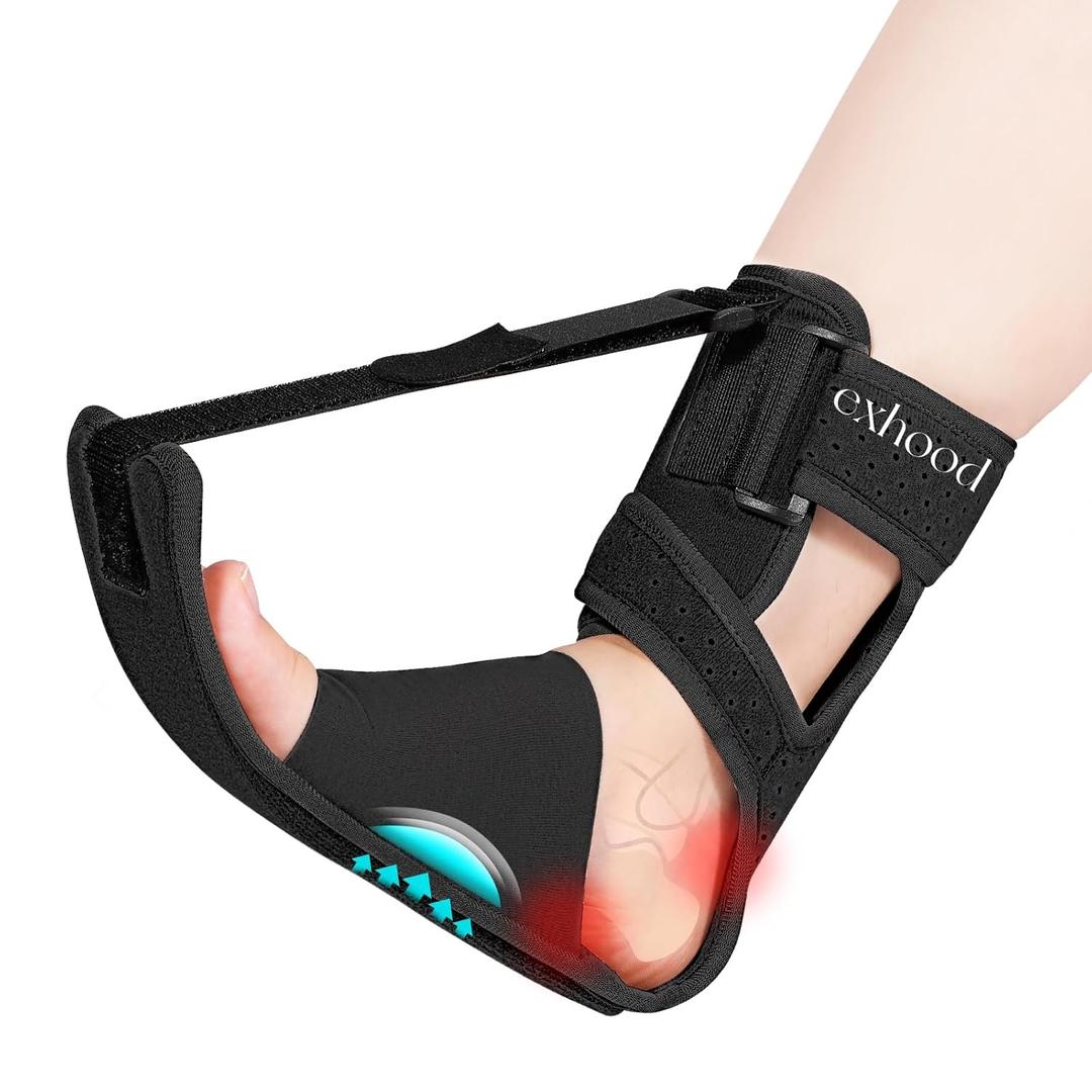 Upgraded Plantar Fasciitis Night Splint (Black-Plus)