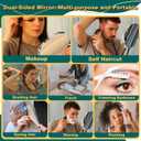 Double Sided Mirror to See Back of Head Self Haircut Mirror 360 Rotating, 6.7" Standard and 5X Magnification, Self Cut Hands Free, Adjustable Neck Strap for Hair Cutting Braiding Makeup Travel