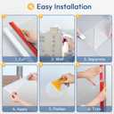 rabbitgoo Window Privacy Film Frosted Glass Film, Decorative Cling UV Sun Blocking Decals, Frosting Window Clings for Home Bathroom Door Coverings,17.5 x 78.7 inches