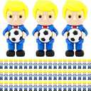 60 Pcs Mini Figures Holding Soccer Ball | 1.37 Inch Fun Cartoon Collectible Little People Figures,Novelty Gifts for Kids,Soccer Lovers,Party Decor