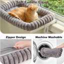 Zoratoo Cloud-Cuddle Cat Window Perch with 4-Sided Bolster, Zipper Design Cushion Window Seat for Window Sill, Sturdy Metal Frame & Easy Assembly Pet Hammock Bed for Indoor Cats (Gray, Large)