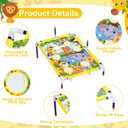 Leitee 2 in 1 Bean Bags Toss Game Animal Cornhole Bean Bags Ring Toss Game Kids Cornhole Games Set Party Carnival Games Toys Gifts Birthday Games Ideal Birthday for Ages 4-8 Toddlers