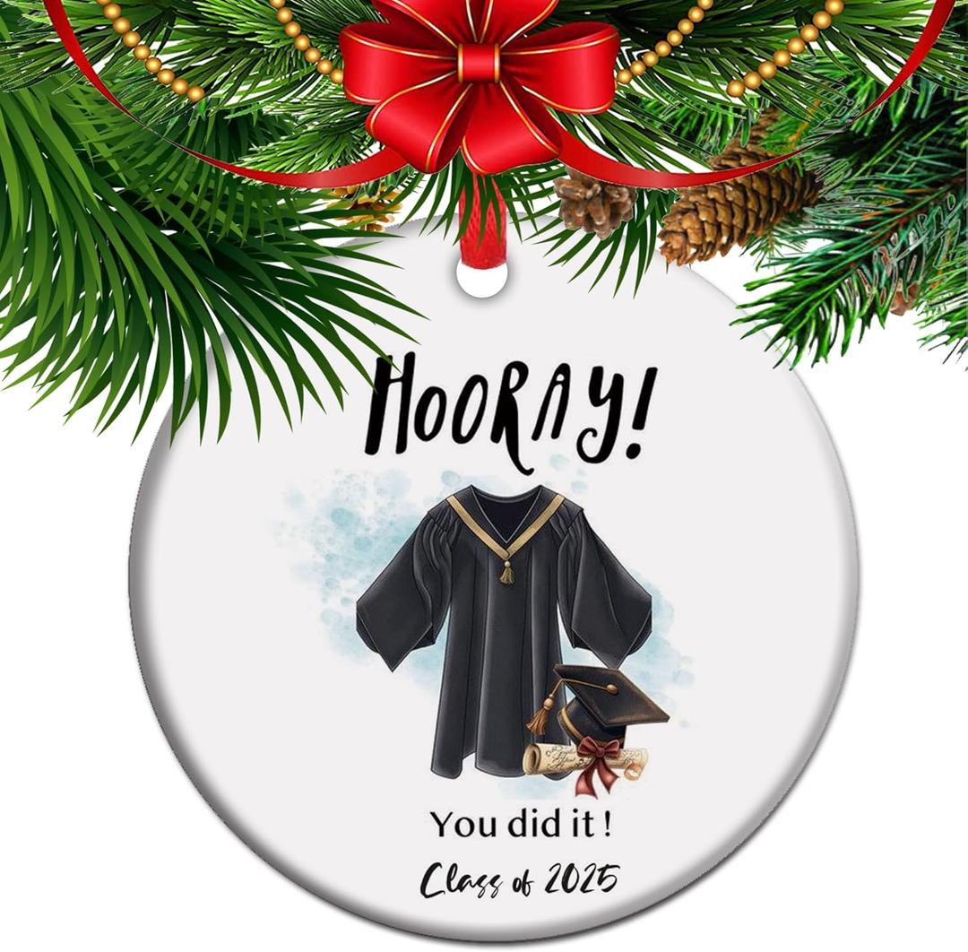 Graduation Ornament Class of 2025, Xmas Gift for Him Senior College Graduate High School Grad, Grad (C19)