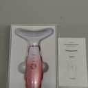 Dopsikn 7 Color Galvanic Machines - Red Light Therapy for Face and Neck, Face Massager Tool for Wrinkles, Double Chin, Vibrating Facial Massager with Thermals, Pink