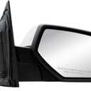 Passenger Right Side Door Mirror Power and Heated Glass with Turn Signal Arrow with Menory and Chrome Back Cover Power Folding for 2014-2019 Chevrolet Silverado GMC Sierra 1500 2500 3500