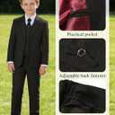 Boys Suits Kids Wedding Formal Suit Set Communion Tuxedo Easter Outfit 5 Piece Jacket Vest Pants Set with Shirt and Tie (Black, 14Y)