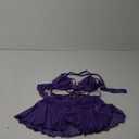 PITINAN Sexy Lingerie for Women Naughty 3 Piece Lace Bralette, Mini Skirt with G-String Crotchless Teddy Lingerie Set S