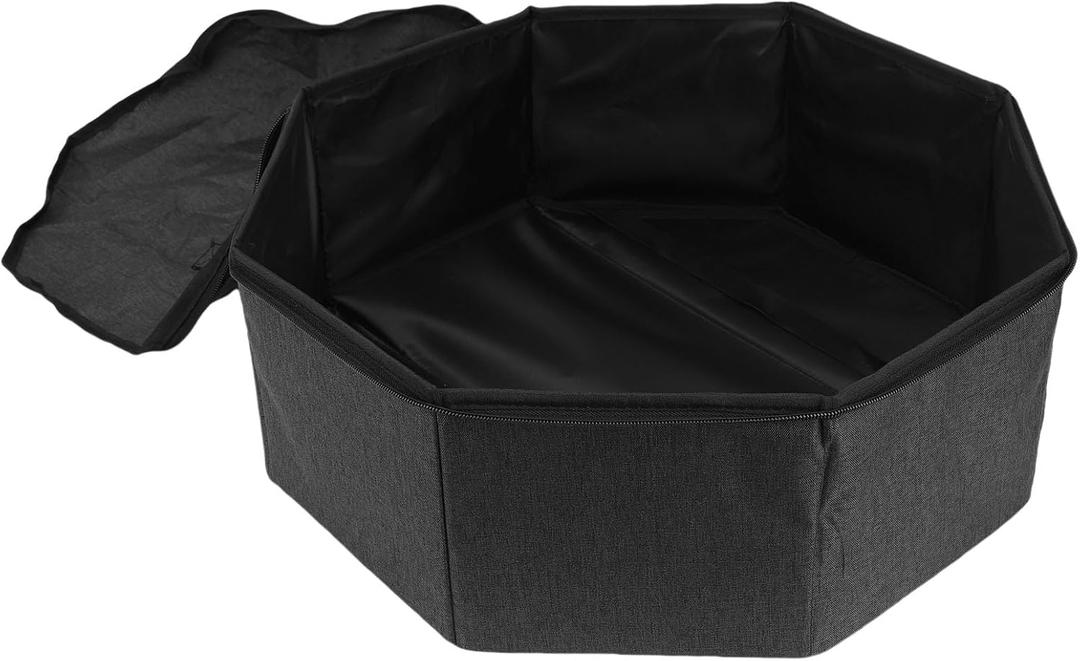 Jiawu Hat Box, Foldable Hat Storage Box, Stackable Bag with 2 Handles and Cardboard, Portable Hats Travel Case, Hats Carrier Container for Men, Women