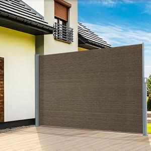 KANAGAWA 71'' x 118'' Retractable Side Awning - Folding Privacy Screen | Waterproof & UV-Resistant Outdoor Shade Divider for Patio, Garden, Balcony & Commercial Use(Mocha) (Brown)
