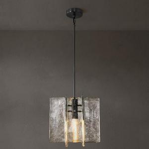 Modern Large 12 in Black Water Ripple Glass Kitchen Island Pendant Light Fixtures,Glass Island Pendant Lights,for Bedroom, Foyer, Entryway, and Dining Room, Bulbs Included