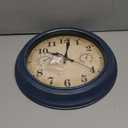 12 Inch Outdoor Clock with Thermometer and Hygrometer Combo, Waterproof Indoor Outdoor Wall Clocks for Patio, Pool, Garden, Bathroom Decor- Blue