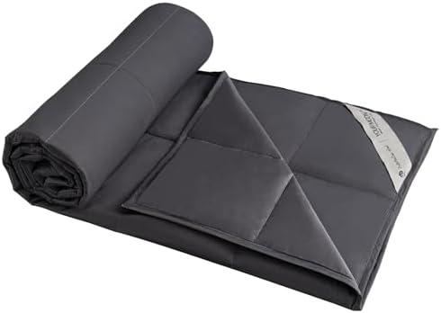 YOUR MOON Summer Lightweight Wool Comforter - Breathable & Thin Duvet Insert for Hot Sleepers, 100% Australian Wool Filling 100gsm with Pure Cotton Shell-King Size (Dark Gray)