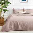 Love's cabin California King Size Quilt Bedding Set Burlwood Bedspreads - Cal King Lightweight Bedspread Comforter - Coin Pattern Coverlet for All Season - 3 Pieces (1 Quilt, 2 Pillow Shams)