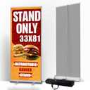 Anley 33 x 81 IN Retractable Roll-Up Banner Stand with Carrying Bag Portable Aluminum Display Stand for Trade Shows, Exhibitions, Events, Presentations, Advertising (Banner Not Included)