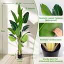 Artificial Bird of Paradise Plant 8Ft Fake Tropical Palm Tree with 18Trunks Faux Banana Leaf Trees in Pot for Home Indoor Outdoor Office Modern Decor Housewarming Gift2Pcs