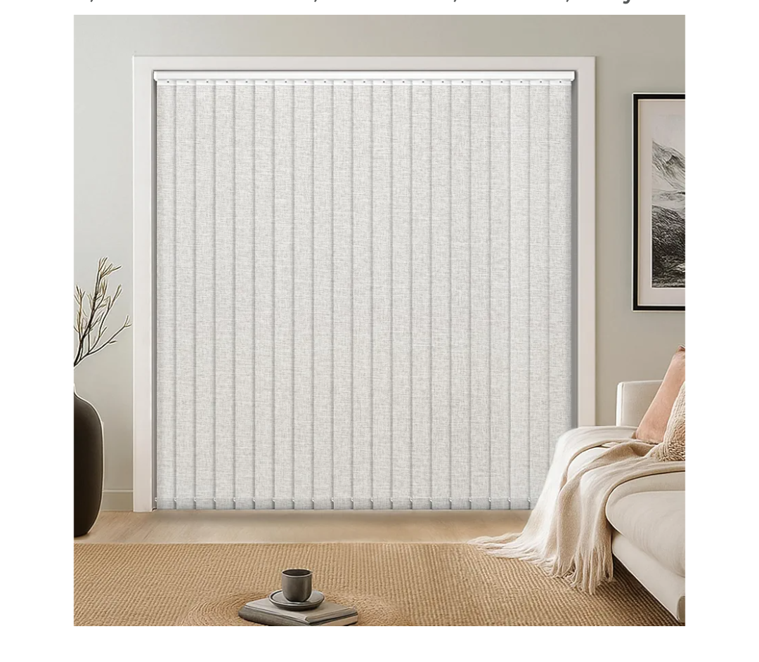 LazBlinds Room Darkening Vertical Blinds Replacement Slats – Polyester Fabric for Sliding Glass Door, Patio & Windows, 82.5"x3.5", 34 Pack, Grey-White