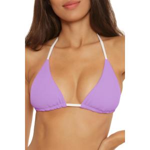 BECCA Women's Color Play Triangle Bikini Top, Adjustable, Tie Back, Swimwear Separates (Lilac),S
