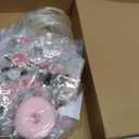 Wesnoy 24 Pcs Clear Floral Gift Bags with Handles Rose Pink Flower PVC Treat Tote Bag for Tea Birthday Party Wedding Bridal Shower Bachelorette Anniversary Engagement Guests, 6.3 x 5.9 x 3.2 Inch