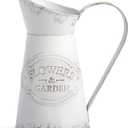 SOUJOY Rustic Shabby Chic Vase, Farmhouse Galvanized Flower Vase, Metal Milk Jug Vases, French Style Vintage Decorative Pitcher for Home Decor, Photo Props, Sparklers for Weddings