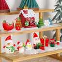 2 x Lulu Home 24 Pcs Christmas Decorative Crafts Kit, Resin Miniature Snowman Tree Snowflakes Gift Box Santa Figurines & House Ornaments for Snow Globes DIY Xmas Accessories