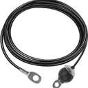 LFJ Replacement Gym Cable with Stopper Ball Fitness Pulley Cable Steel Wire Rope for Cable Machine Home Gym Weight Lift Pulley System (138"-Type A) Black