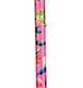 Nova Joy Designer Offset Quad Cane for Seniors - Unisex Adjustable Lightweight Walking Aid with Foam Handle, Wrist Strap and Anti-Rattle Lock - Essential Mobility Support - Pink Garden, 1 Count