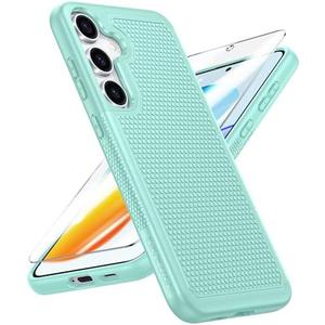 FNTCASE for Samsung Galaxy S25-Plus Case: S24-Plus Dual Layer Heavy Duty Phone Protective Cover Shockproof Rugged with Non-Slip Textured - Military Drop Protection Bumper Tough - 6.7 inch (Mint Green)