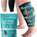 Beltwell Adjustable 5 Strap Calf Compression Wraps For Big Swollen Calves With Lymphedema (1 Wrap) (XXL - SHORT, Black)