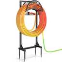 Silvonte Garden Hose Holder – Freestanding Water Hose Holder with Storage Basket, Sturdy Metal Hose Stand and Hanger, Heavy-Duty Garden Hoses Storage Rack for Outside, Supports 151FT, 
L x W x H	15.7 x 8 x 43 inches