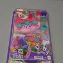 Polly Pocket Trolls Compact Playset with 2 Micro Dolls &13 Accessories, Poppy Exterior with Soft Hair, Collectible Toy Includes Poppy & Branch