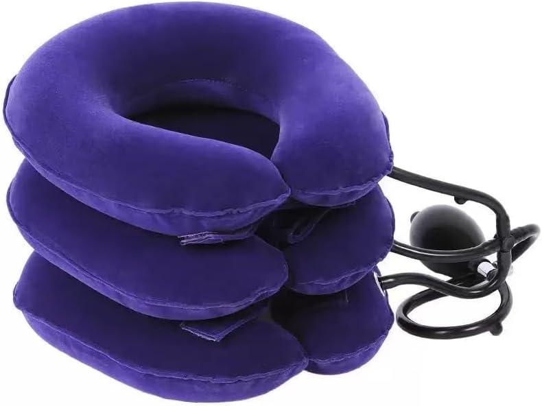 Jaximy Neck Stretcher, Cervical Traction Device, Neck Traction Device, Neck Pain Relief, Adjustable Inflatable Neck Brace & Neck Stretcher Cervical Traction, Neck Decompression Home Use (Purple)